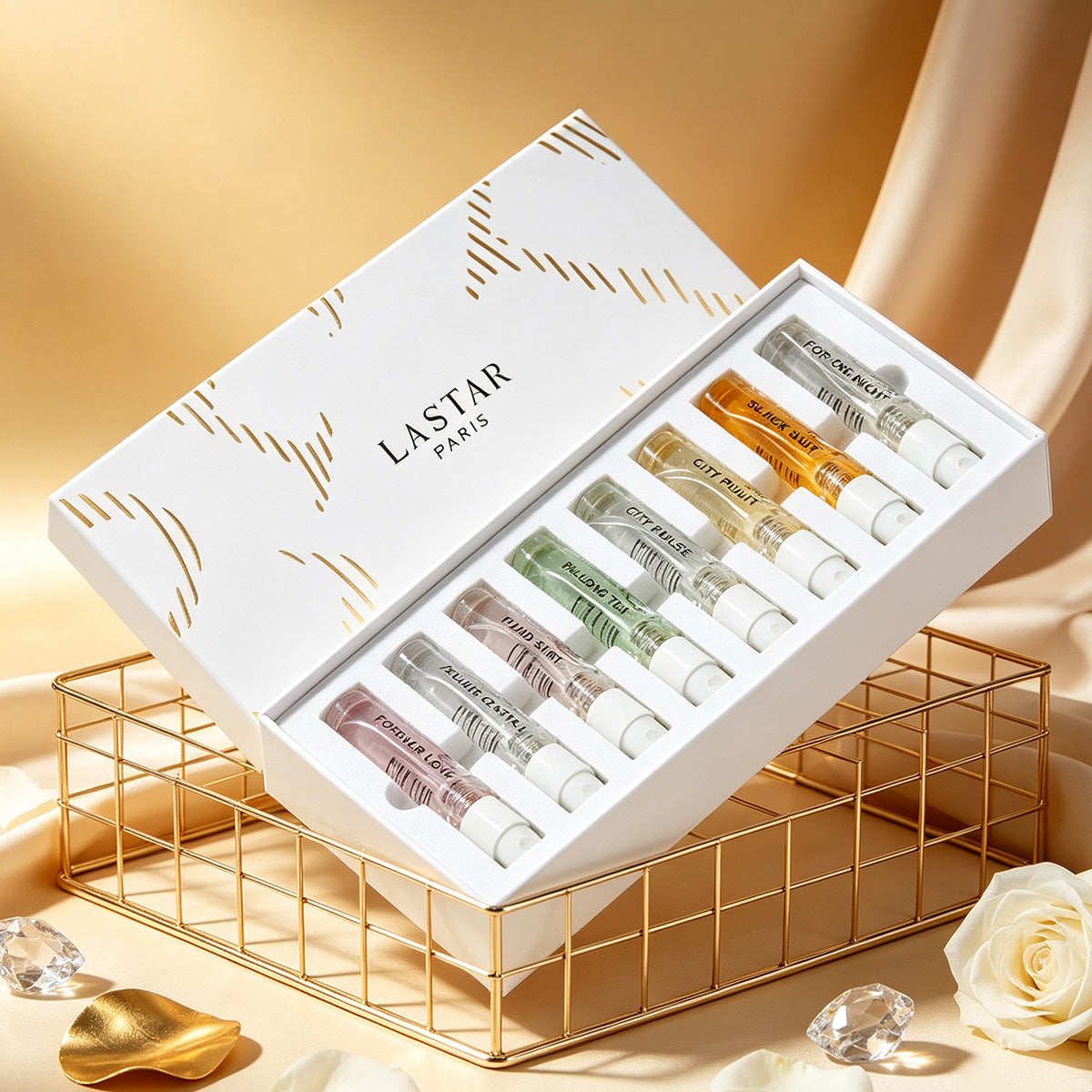 LASTAR Perfume for Women & Men - EDP Perfume Spray, Fresh Floral Aquatic Woody Scent with Gardenia Jasmine Rose Citrus Notes, Luxury European Fragrance Gift Set, 3ml Bottles (Suitable for Day & Night Use)